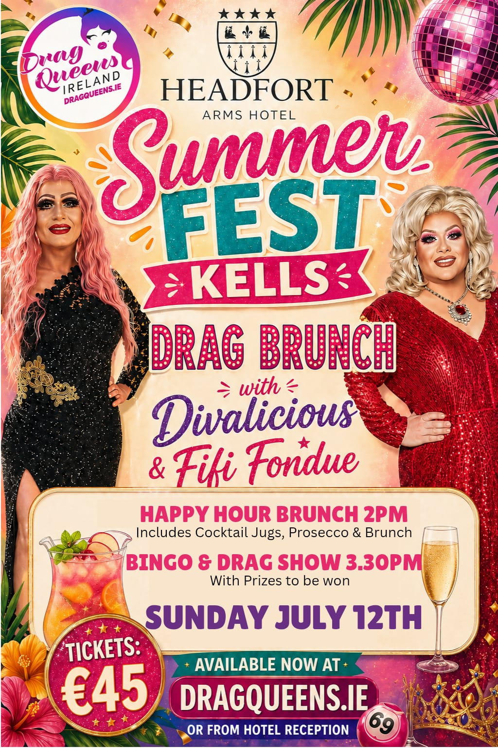 kells, drag queens, lunch, comedy