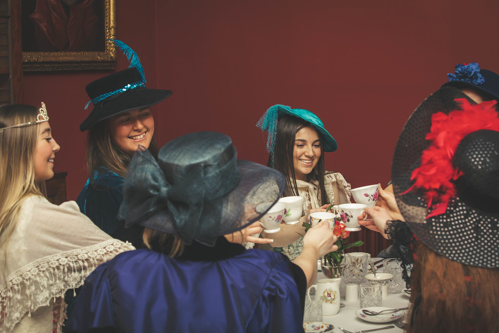 Ladies having a tea party